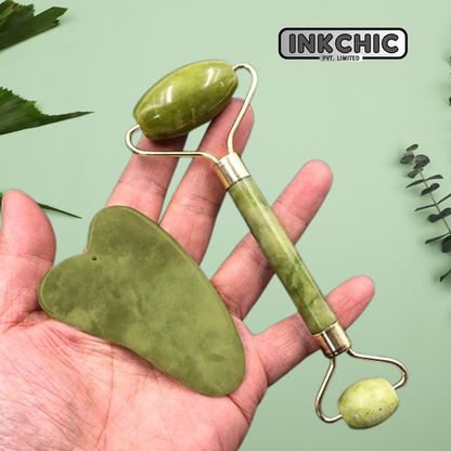 Buy 100% Natural Jade Stone Facial Massage Roller - Inkchic